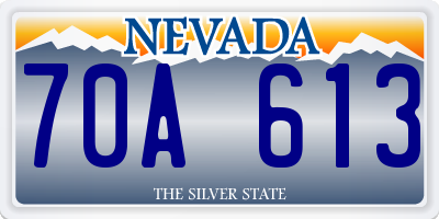 NV license plate 70A613