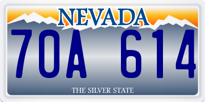 NV license plate 70A614