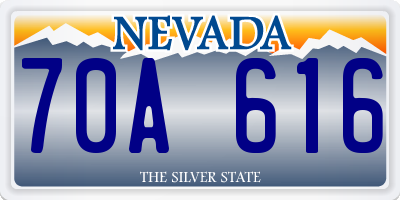 NV license plate 70A616