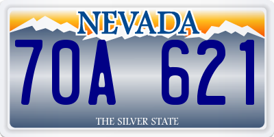 NV license plate 70A621