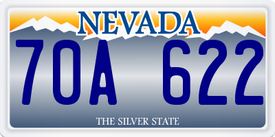 NV license plate 70A622