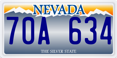 NV license plate 70A634