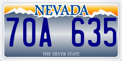 NV license plate 70A635