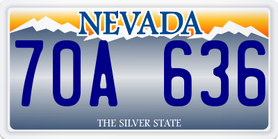 NV license plate 70A636