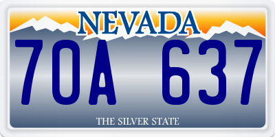 NV license plate 70A637