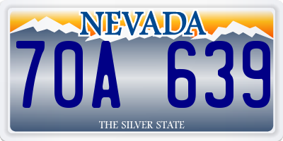 NV license plate 70A639