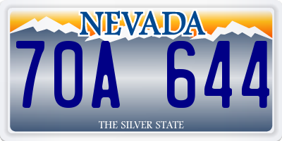 NV license plate 70A644