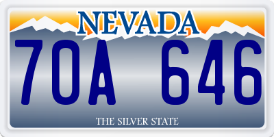 NV license plate 70A646