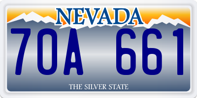 NV license plate 70A661