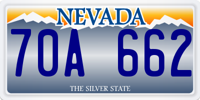 NV license plate 70A662