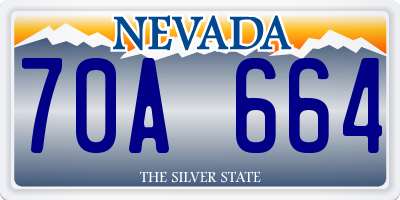 NV license plate 70A664