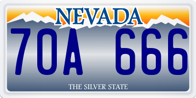 NV license plate 70A666