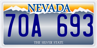 NV license plate 70A693