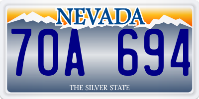 NV license plate 70A694