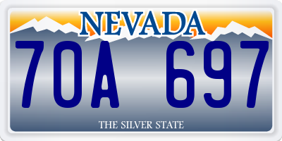 NV license plate 70A697