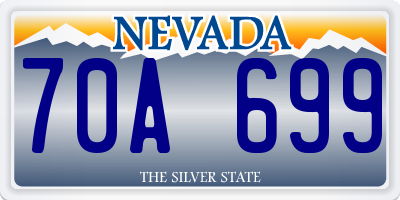 NV license plate 70A699