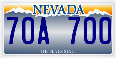 NV license plate 70A700