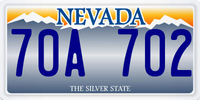 NV license plate 70A702