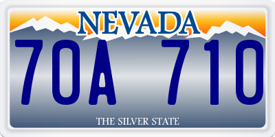 NV license plate 70A710