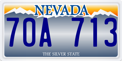 NV license plate 70A713