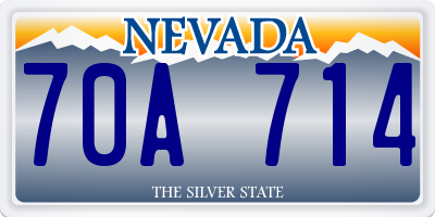 NV license plate 70A714