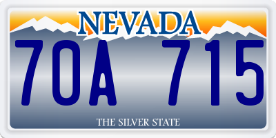 NV license plate 70A715