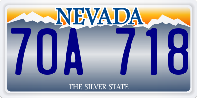 NV license plate 70A718