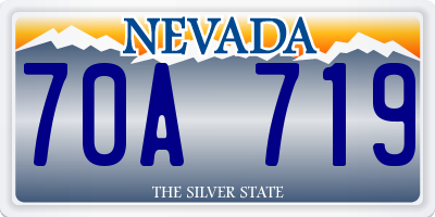 NV license plate 70A719