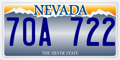 NV license plate 70A722