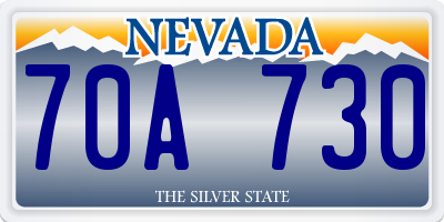 NV license plate 70A730