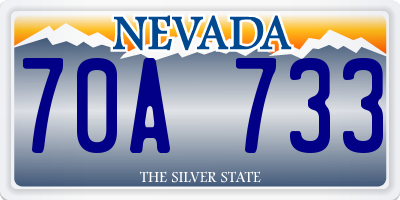 NV license plate 70A733