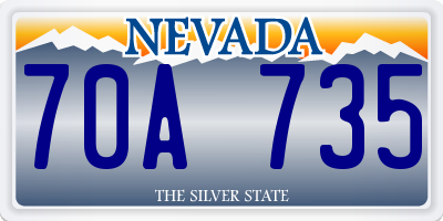 NV license plate 70A735