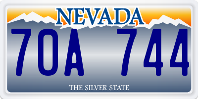 NV license plate 70A744