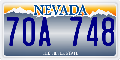 NV license plate 70A748