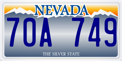 NV license plate 70A749