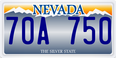 NV license plate 70A750