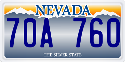 NV license plate 70A760