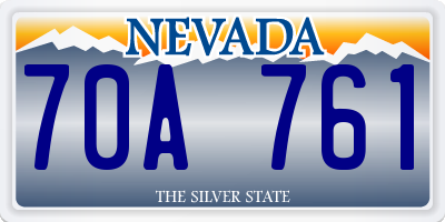 NV license plate 70A761