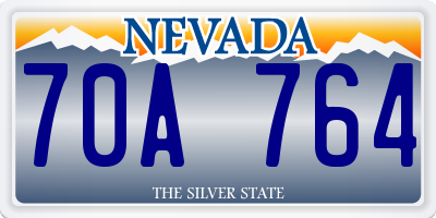 NV license plate 70A764