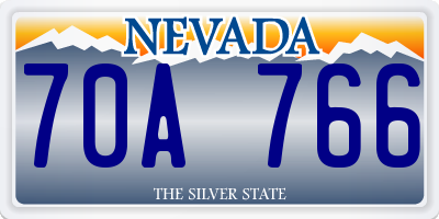 NV license plate 70A766