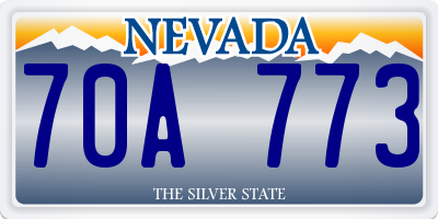 NV license plate 70A773