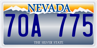 NV license plate 70A775