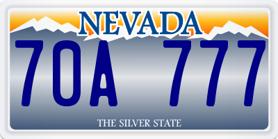 NV license plate 70A777