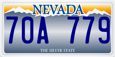 NV license plate 70A779