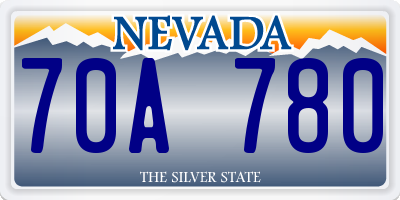 NV license plate 70A780