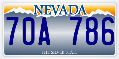 NV license plate 70A786