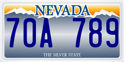 NV license plate 70A789