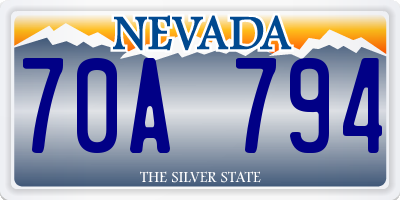 NV license plate 70A794