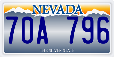 NV license plate 70A796