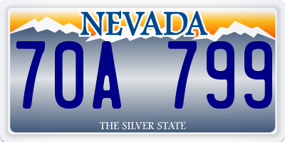 NV license plate 70A799